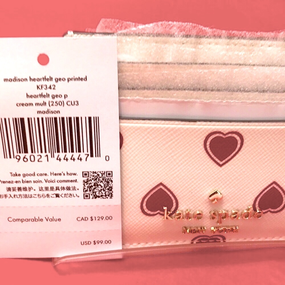 Kate Spade Madison Heartfelt Geo Flap Crossbody & Slim Cardholder BNWT - Picture 11 of 11